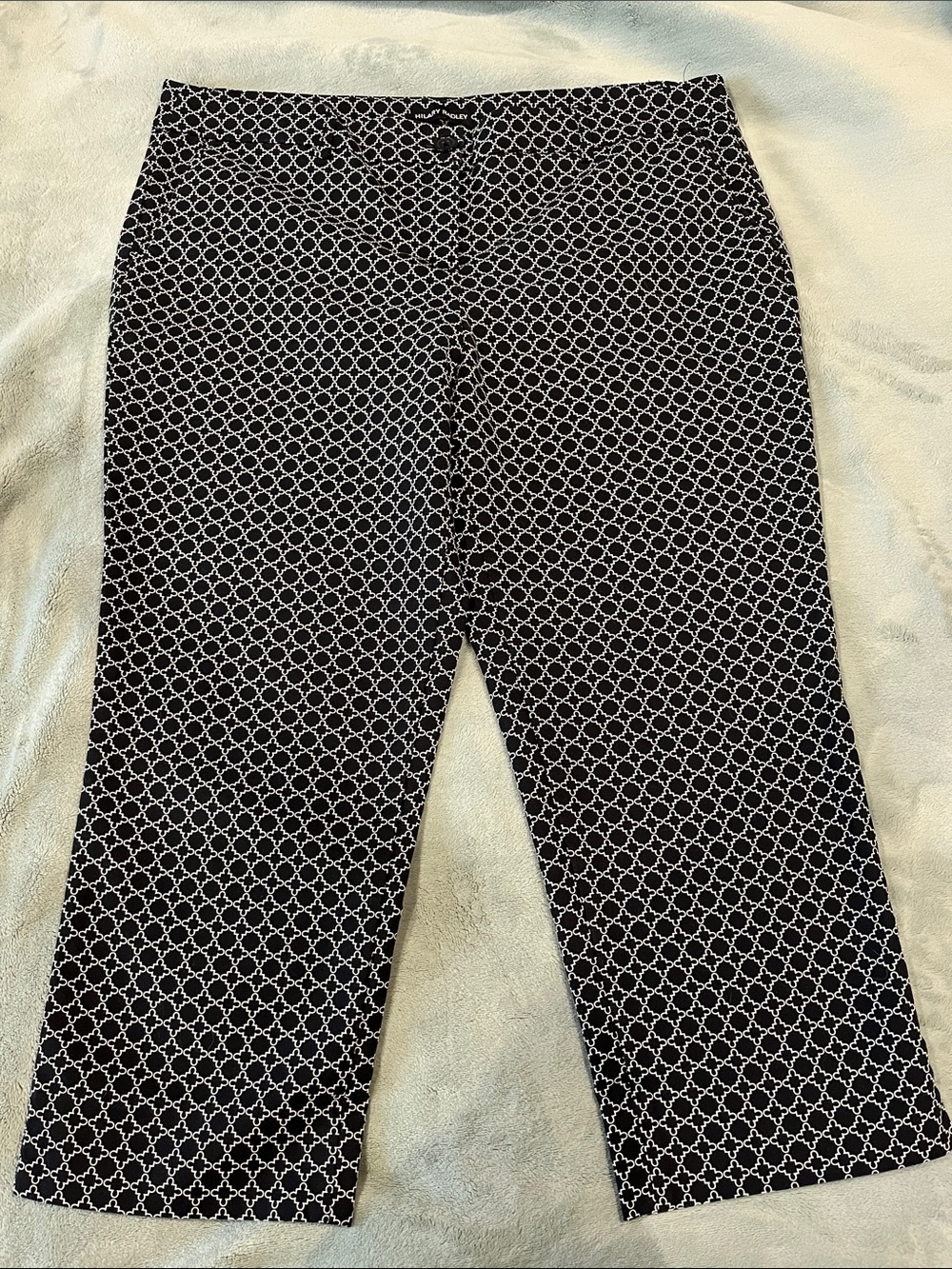 Hilary Radley Black and White Geometric Dress Pants